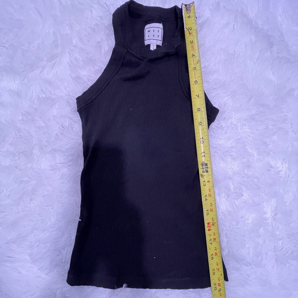 Wesley Rivington Black Ribbed High Neck Tank Top - Picture 5 of 5